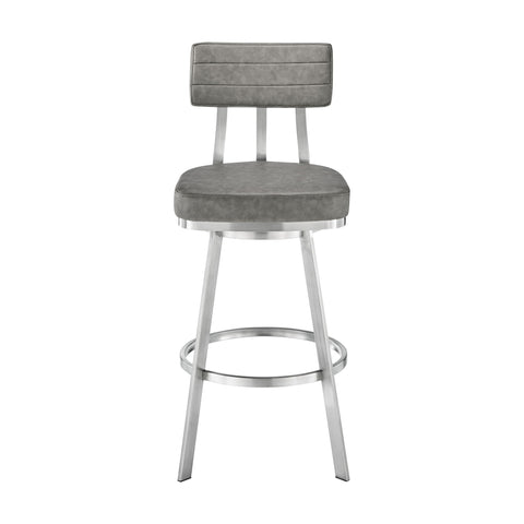 Benjamin - Swivel Stool - Brushed Steel Legs - Premium Counter Height (24"-27") from Armen Living - Just $410! Shop now at brett interiors