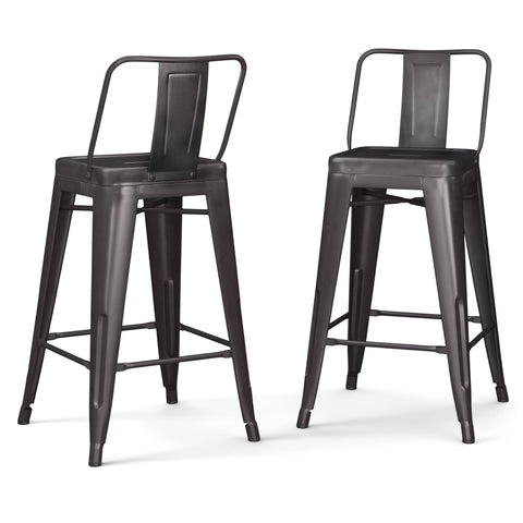 Rayne - 24" Metal Counter Height Stool (Set of 2) - Premium Stool Sets from Simpli Home - Just $149! Shop now at brett interiors