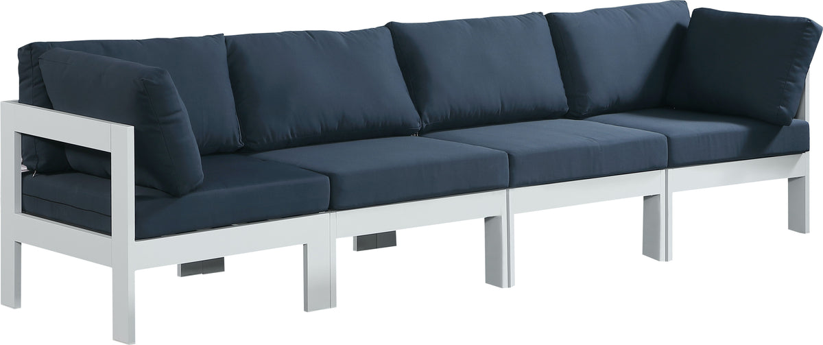 Nizuc - Outdoor Patio Modular Sofa - Navy - Metal - Premium Sofas from Meridian Furniture - Just $3650! Shop now at brett interiors