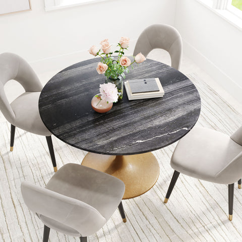 Taj - Dining Table - Black / Gold - Premium Dining Tables from Zuo Modern - Just $2925! Shop now at brett interiors