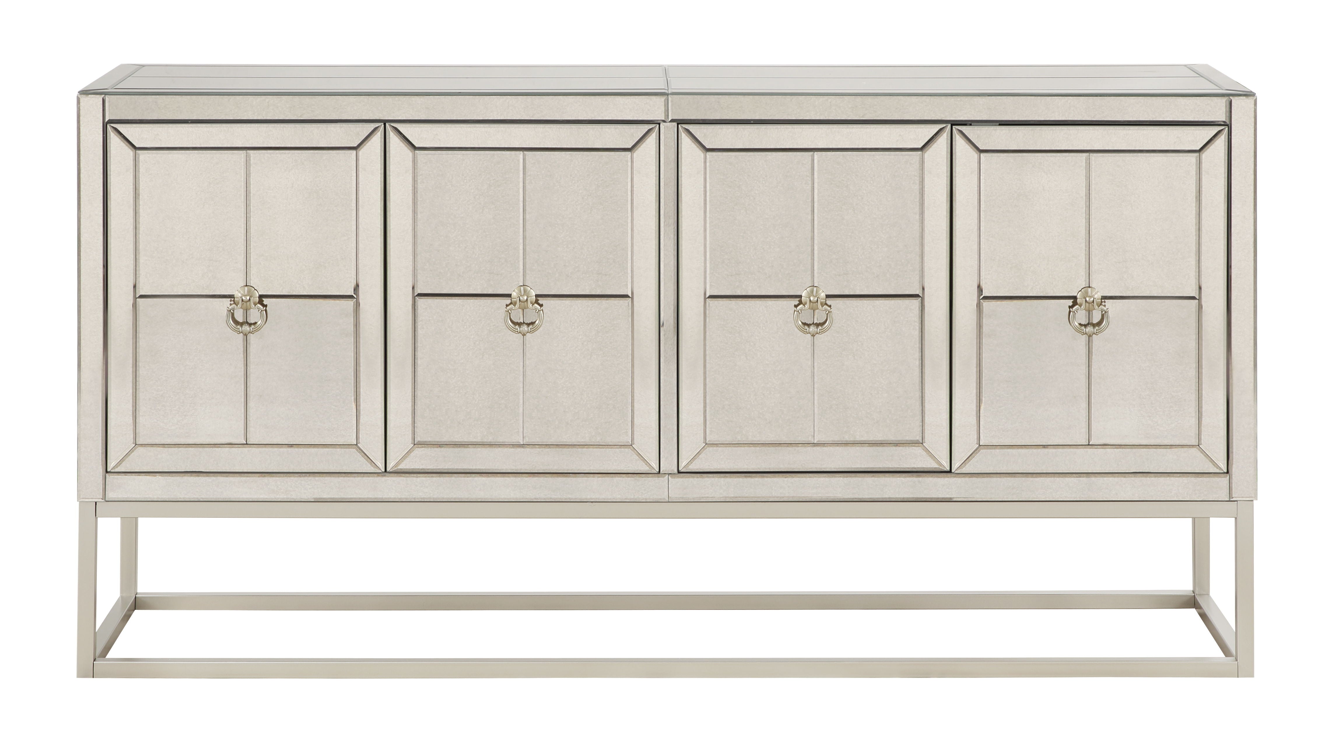 Giselle - Four Door Credenza - Bette Mirror / Gold - Premium Credenzas from Coast2Coast Home - Just $4950! Shop now at brett interiors