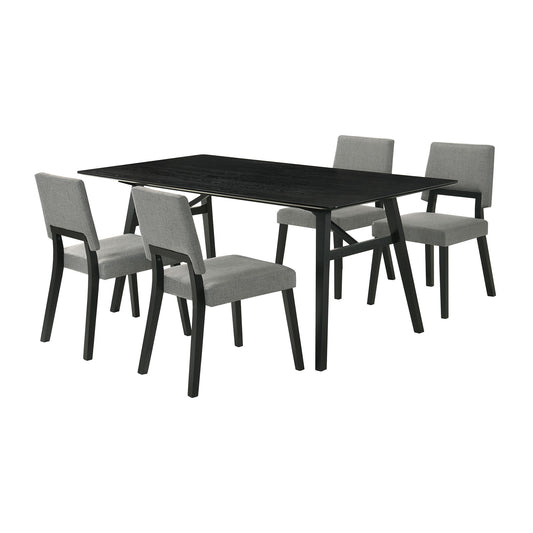 Channell - Black Wood Dining Table Set - Premium 5 Piece Dining Room Sets from Armen Living - Just $1082.50! Shop now at brett interiors