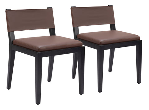 Roxas - Dining Chair (Set of 2) - Brown - Premium Stool Sets from Zuo Modern - Just $1700! Shop now at brett interiors