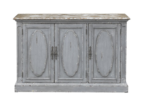 Sutton - Three Door Credenza - Aged Textured Blue / Gray - Premium Sideboards from Coast2Coast Home - Just $3300! Shop now at brett interiors