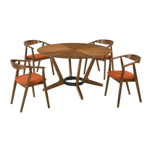 Santana - Round Dining Table Set - Premium 5 Piece Dining Room Sets from Armen Living - Just $1457.50! Shop now at brett interiors