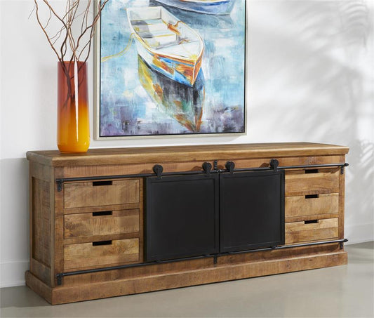 Coen - Two Door Six Drawer Credenza - Natural - Premium Credenzas from Coast2Coast Home - Just $3712.50! Shop now at brett interiors