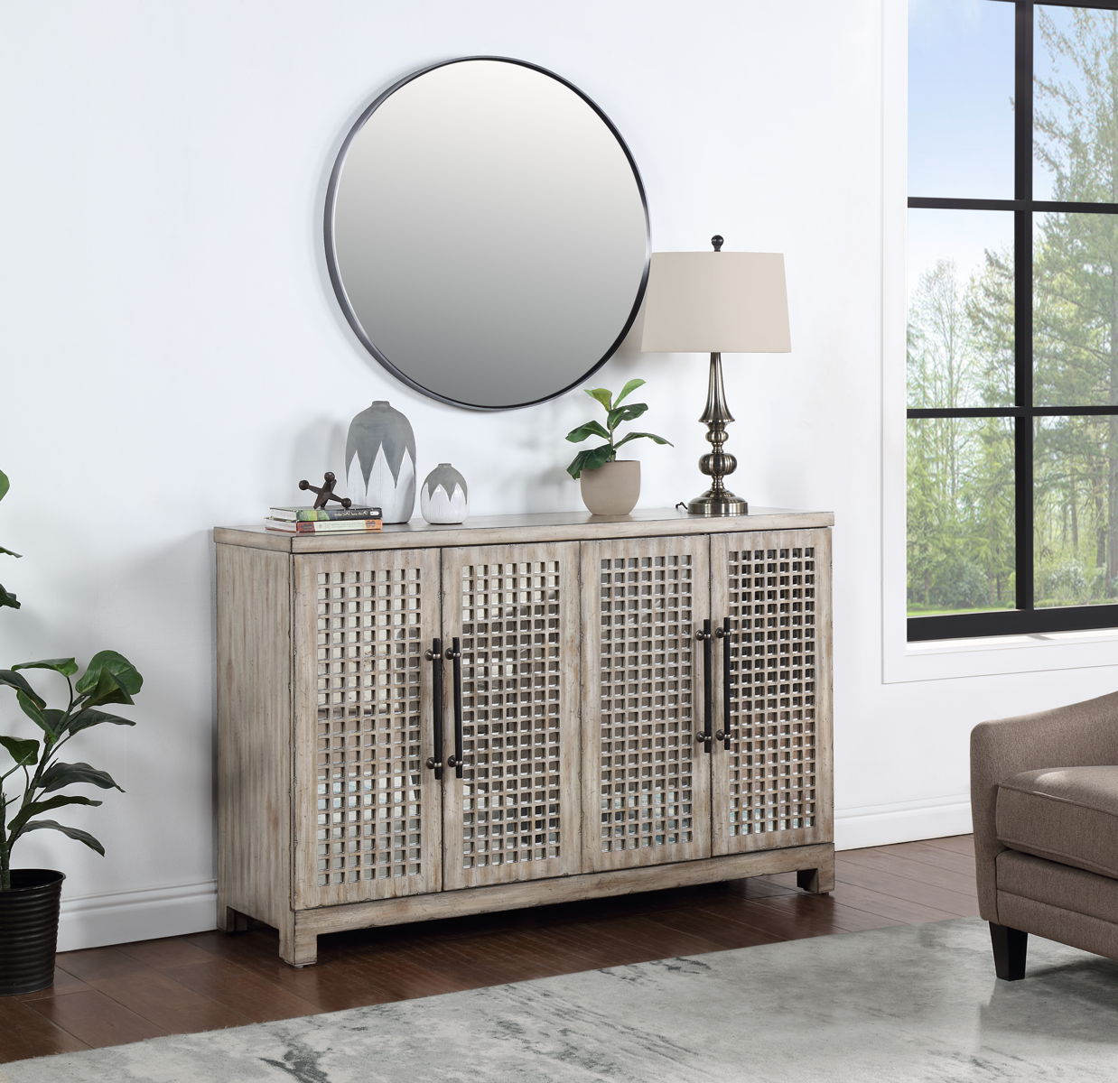 Hollow - Four Door Credenza - Smokey Beige - Premium Credenzas from Coast2Coast Home - Just $3300! Shop now at brett interiors