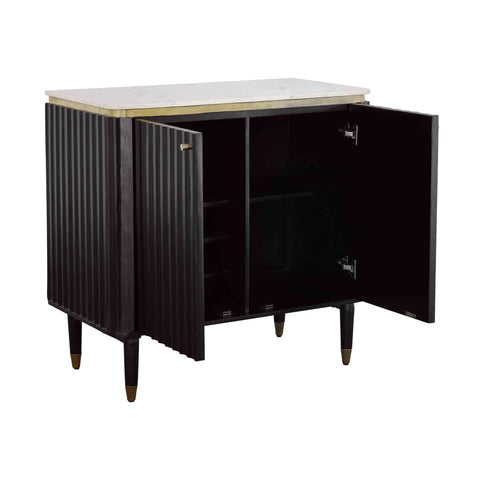 Carlyle - Two Door Bar Cabinet - Black / Gold - Premium Wine Cabinets from Coast2Coast Home - Just $3300! Shop now at brett interiors