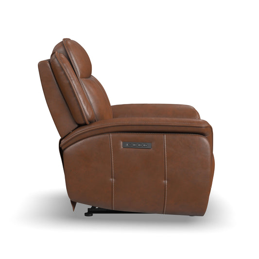 Swift - Power Recliner with Power Headrest & Lumbar - Dark Brown - Premium Reclining Chairs from Flexsteel - Just $1812.50! Shop now at brett interiors