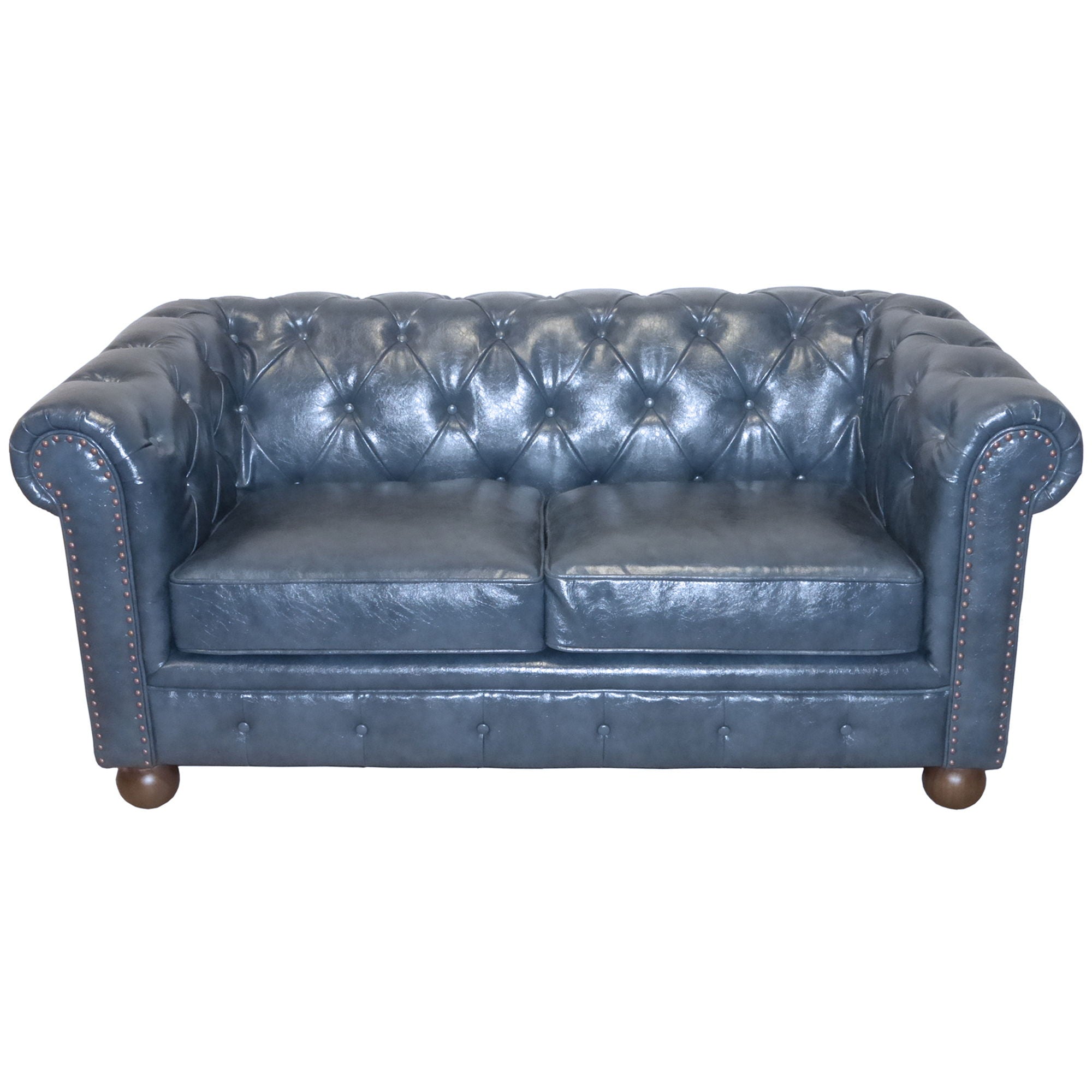 Winston - Loveseat - Antique Blue - Premium Stationary Loveseats from Armen Living - Just $1637.50! Shop now at brett interiors