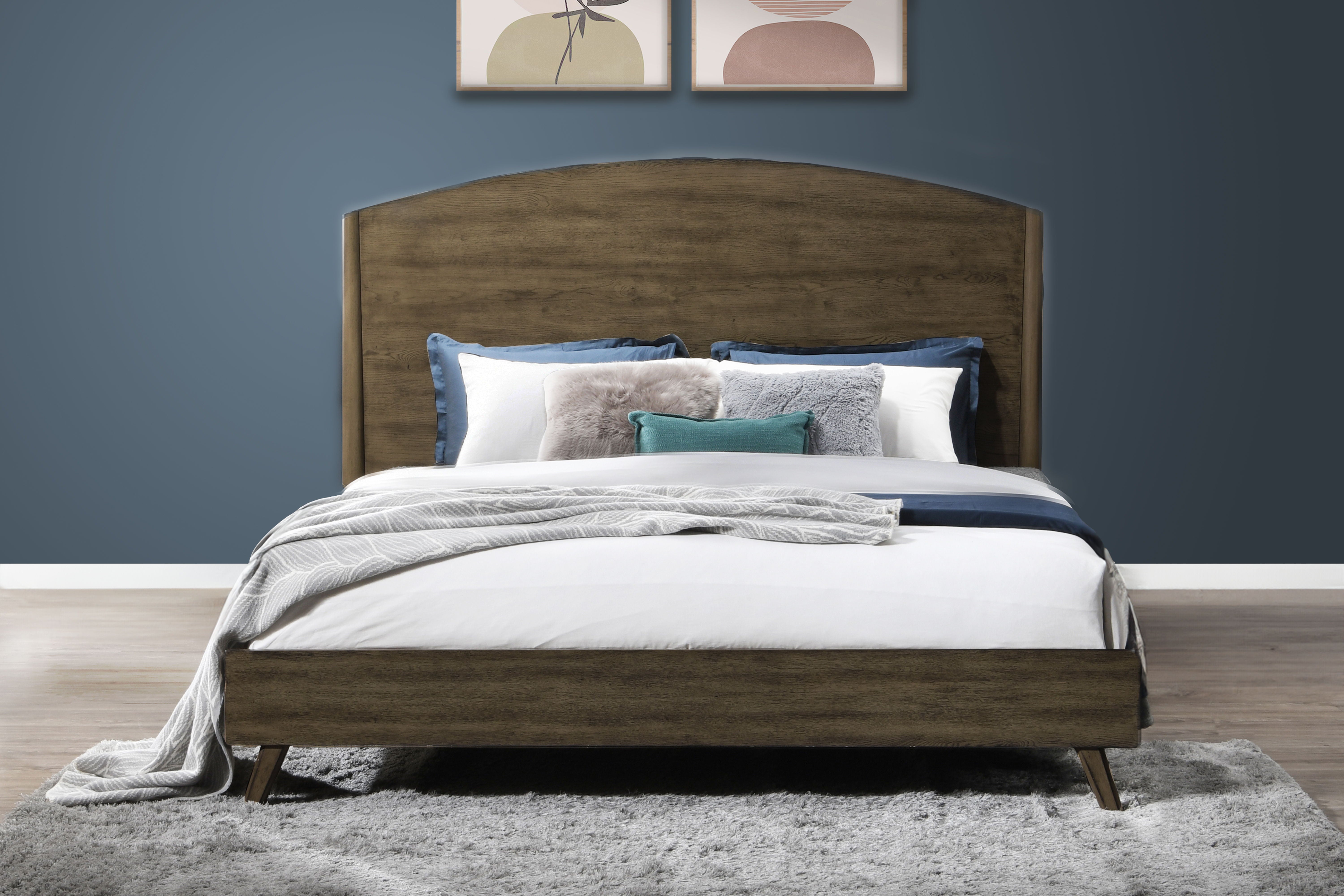 Rex - 5/0 Queen Panel Bed - Walnut - Premium Platform Beds from New Classic - Just $500! Shop now at brett interiors