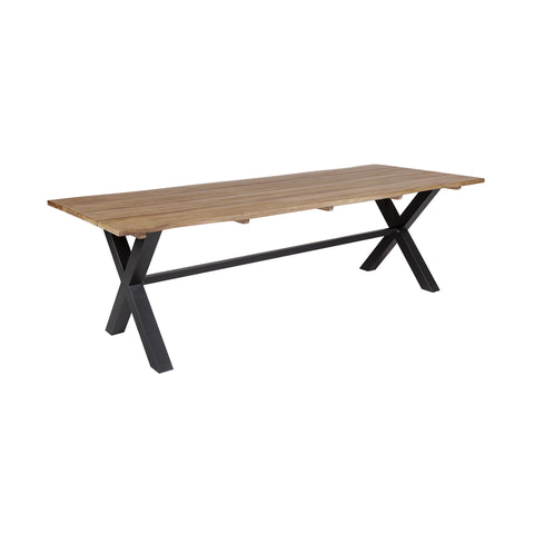 Glendora - Outdoor Patio Live Edge Dining Table - Eucalyptus / Black - Premium Dining Tables from Armen Living - Just $2165! Shop now at brett interiors