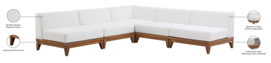 Rio - 5 Piece Modular Sectional - Off White - Fabric - Premium Stationary Sectionals from Meridian Furniture - Just $6425! Shop now at brett interiors