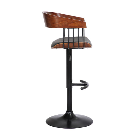 Larisa - Adjustable Walnut Wood Bar Stool - Premium Adjustable Height from Armen Living - Just $255! Shop now at brett interiors