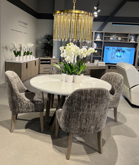 Pure Modern Dining - Round Table with Wood Base (54") - Moonstone - Premium Dining Tables from Parker House - Just $1372.50! Shop now at brett interiors