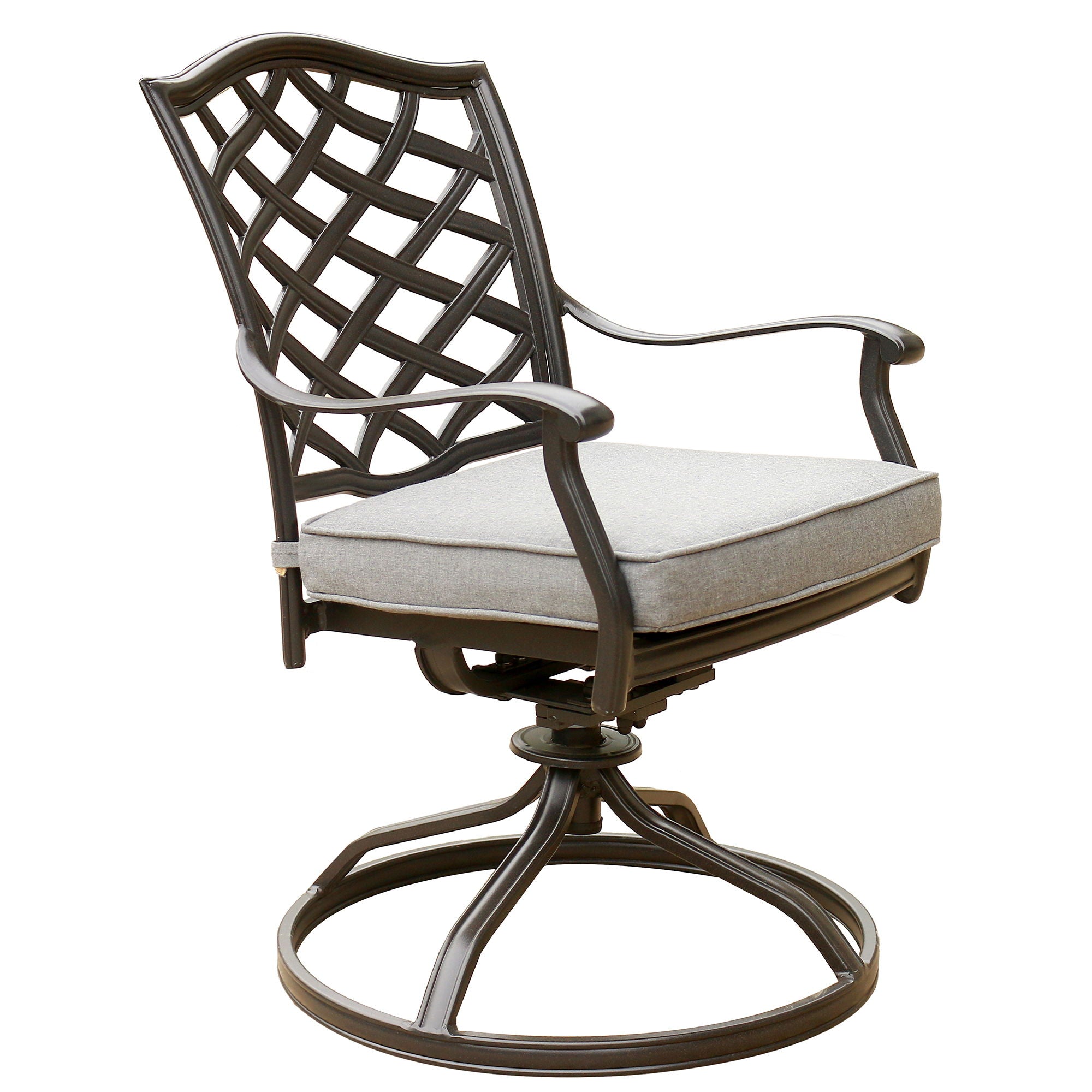 Outdoor Patio Aluminum Swivel Rocker Dining Chair With Cushion (Set of 2) - Premium Chair Sets from Gather Craft - Just $725! Shop now at brett interiors