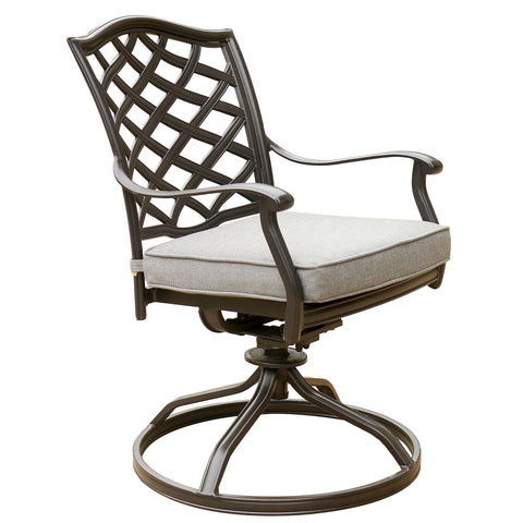 Outdoor Patio Aluminum Swivel Rocker Dining Chair With Cushion (Set of 2) - Premium Chair Sets from Gather Craft - Just $725! Shop now at brett interiors