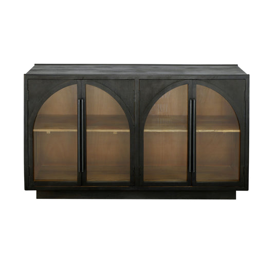 Athena - Four Door Credenza - Nightshade Black - Premium Credenzas from Coast2Coast Home - Just $4125! Shop now at brett interiors