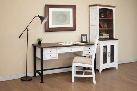 Pueblo White - Desk - Antiqued White / Brown - Premium Writing Desks from International Furniture Direct - Just $745! Shop now at brett interiors