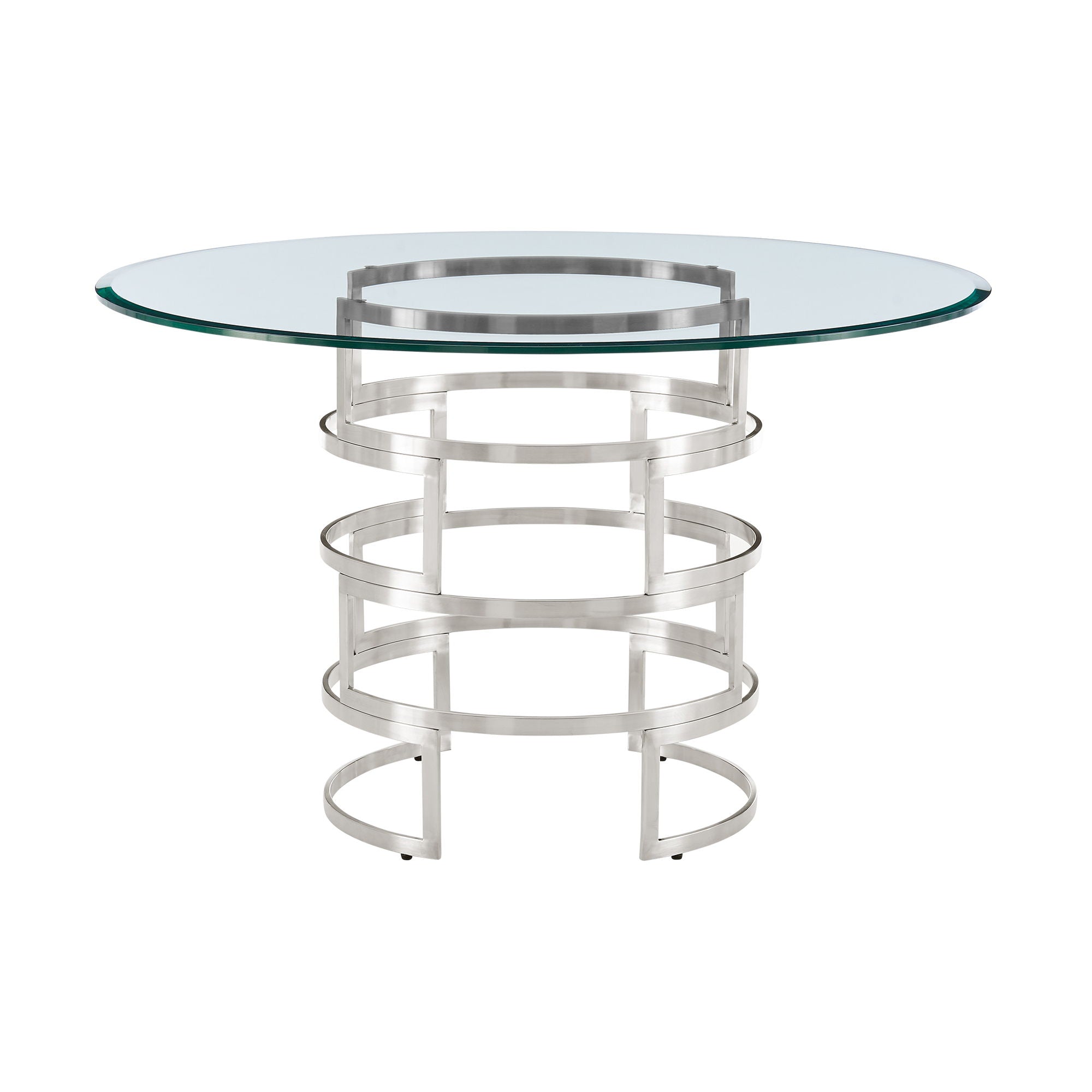 Diaz - Contemporary Round Dining Table - Silver - Premium Dining Tables from Armen Living - Just $1217.50! Shop now at brett interiors