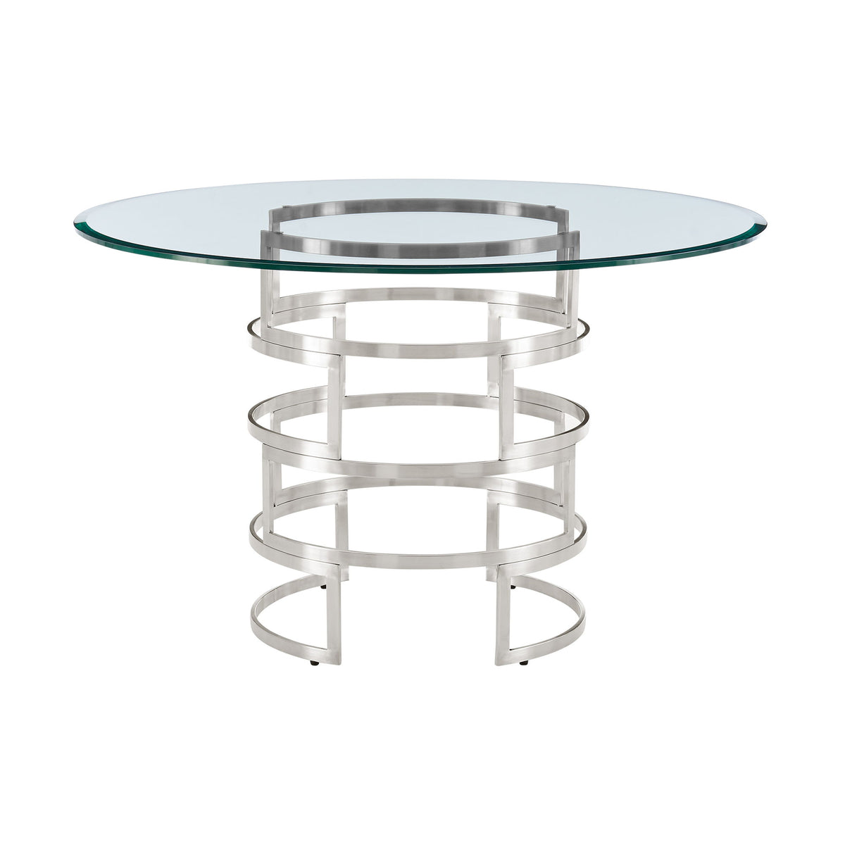 Diaz - Contemporary Round Dining Table - Silver - Premium Dining Tables from Armen Living - Just $1217.50! Shop now at brett interiors