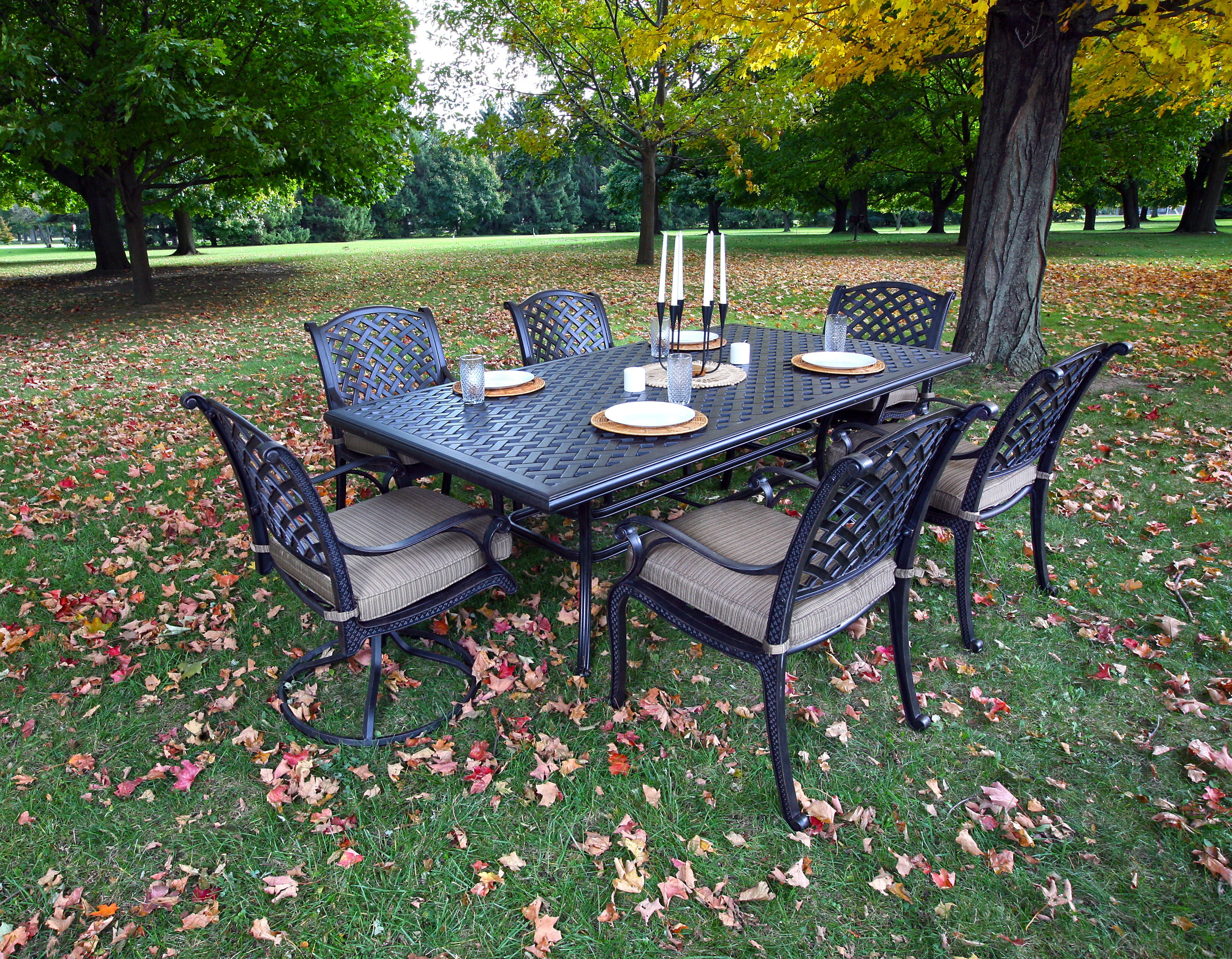 Rectangular 6 Person 85.83" Long Dining Set With Cushions - Premium 7 Piece Outdoor Sets from Gather Craft - Just $3271! Shop now at brett interiors