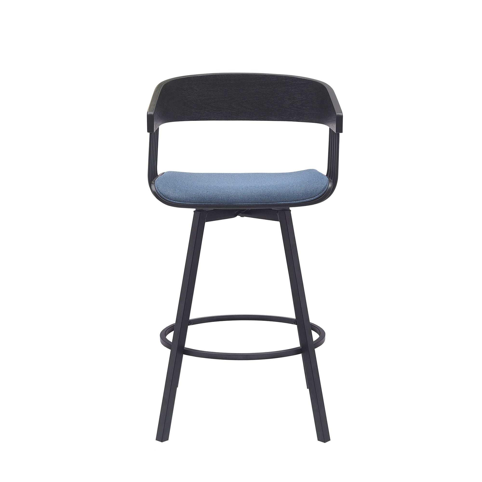 Athena - Swivel Black Metal Stool - Premium Counter Height (24"-27") from Armen Living - Just $280! Shop now at brett interiors