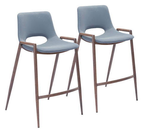 Desi - Counter Stool (Set of 2) Walnut Legs - Premium Stool Sets from Zuo Modern - Just $1400! Shop now at brett interiors