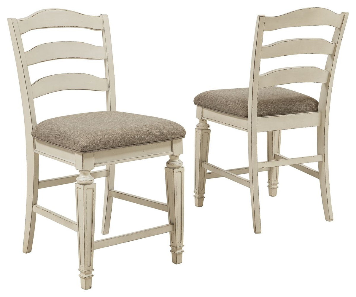 Realyn - Chipped White - Upholstered Barstool (Set of 2) - Premium Stool Sets from Ashley Furniture - Just $236.80! Shop now at brett interiors