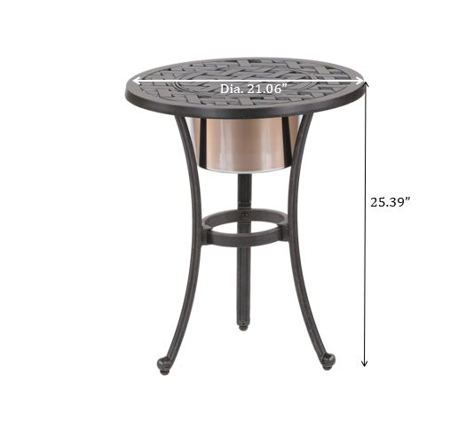 21" Cast Aluminum Round Table With Ice Bucket - Premium Bistro Tables from Gather Craft - Just $253! Shop now at brett interiors