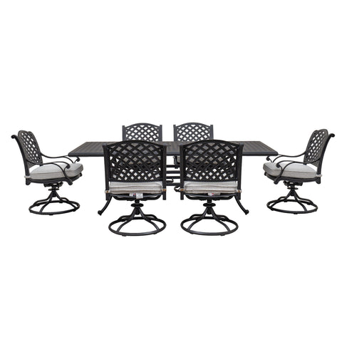 Stylish Outdoor 7 Piece Aluminum Dining Set With Cushion - Premium 7 Piece Outdoor Sets from Gather Craft - Just $3313! Shop now at brett interiors