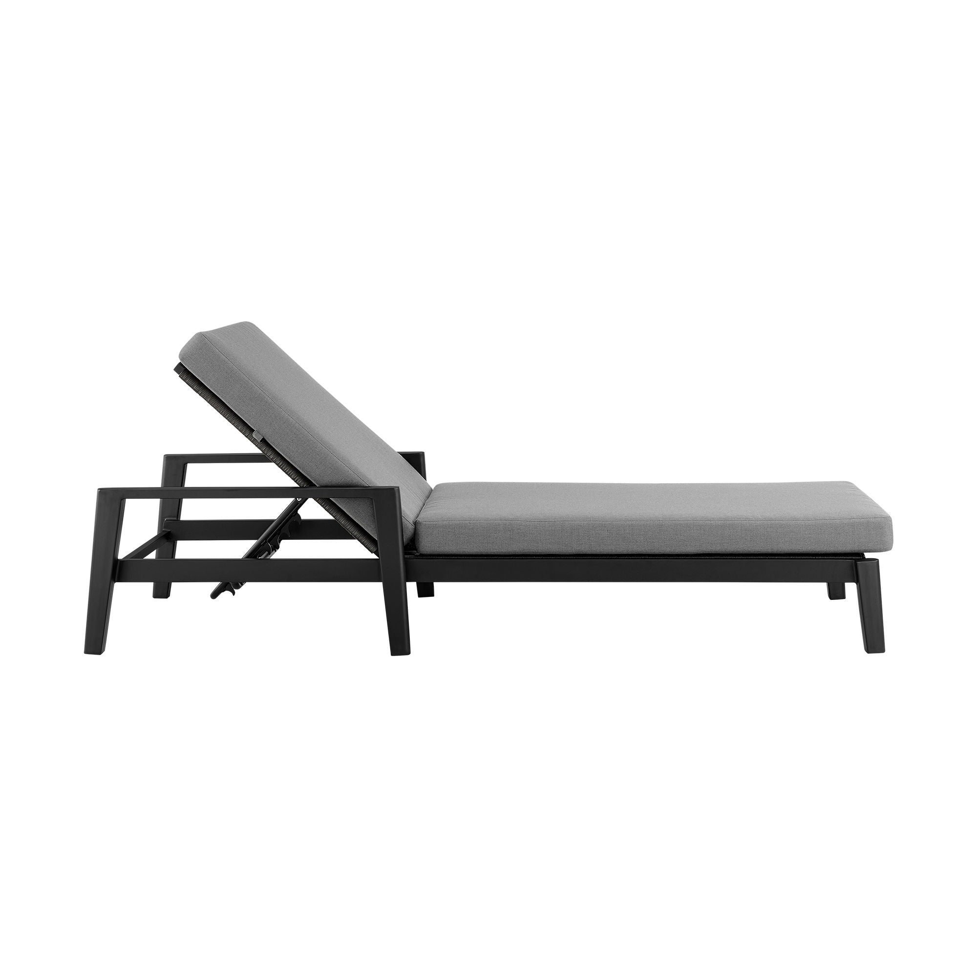 Cayman - Outdoor Patio Adjustable Chaise Lounge Chair With Cushions - Gray - Premium Chaises from Armen Living - Just $1827.50! Shop now at brett interiors