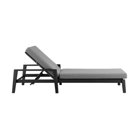 Cayman - Outdoor Patio Adjustable Chaise Lounge Chair With Cushions - Gray - Premium Chaises from Armen Living - Just $1827.50! Shop now at brett interiors