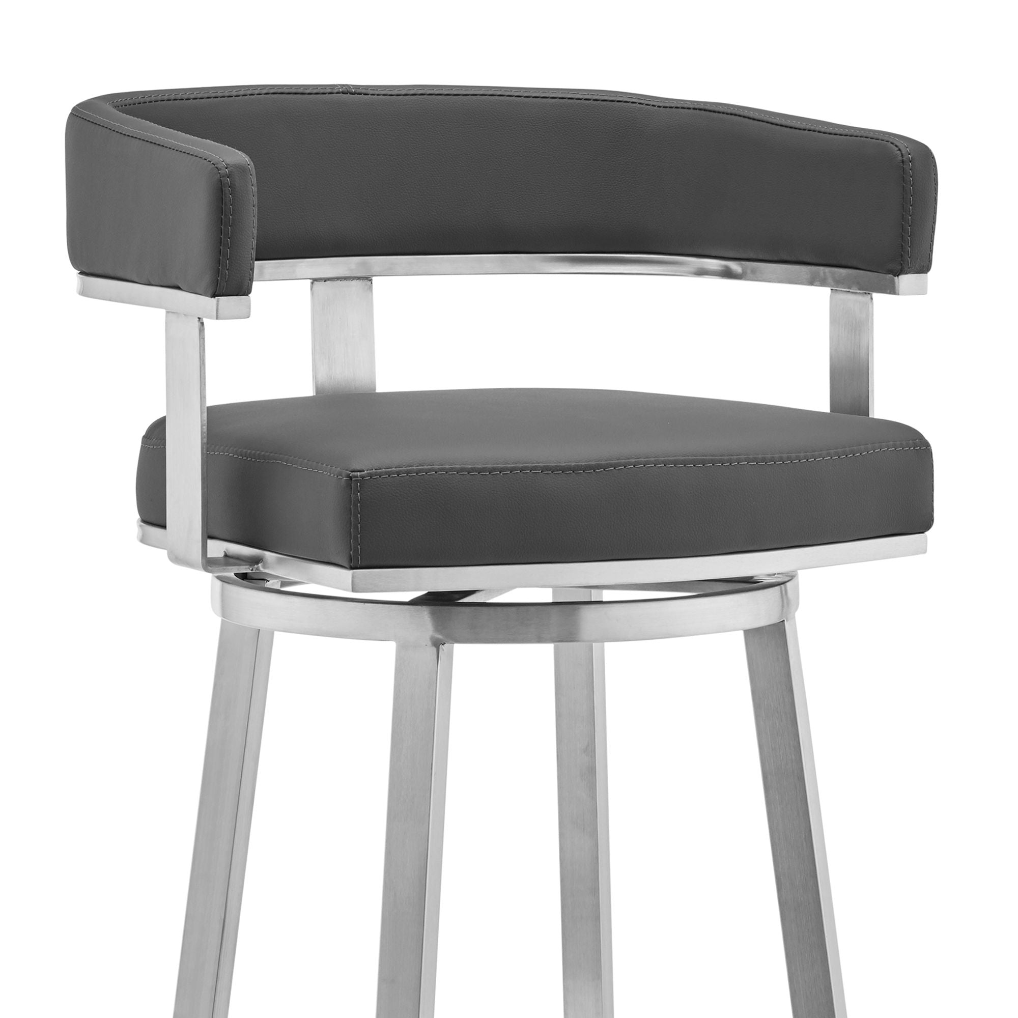 Lorin - Stainless Steel Swivel Bar Stool - Premium Counter Height (24"-27") from Armen Living - Just $410! Shop now at brett interiors