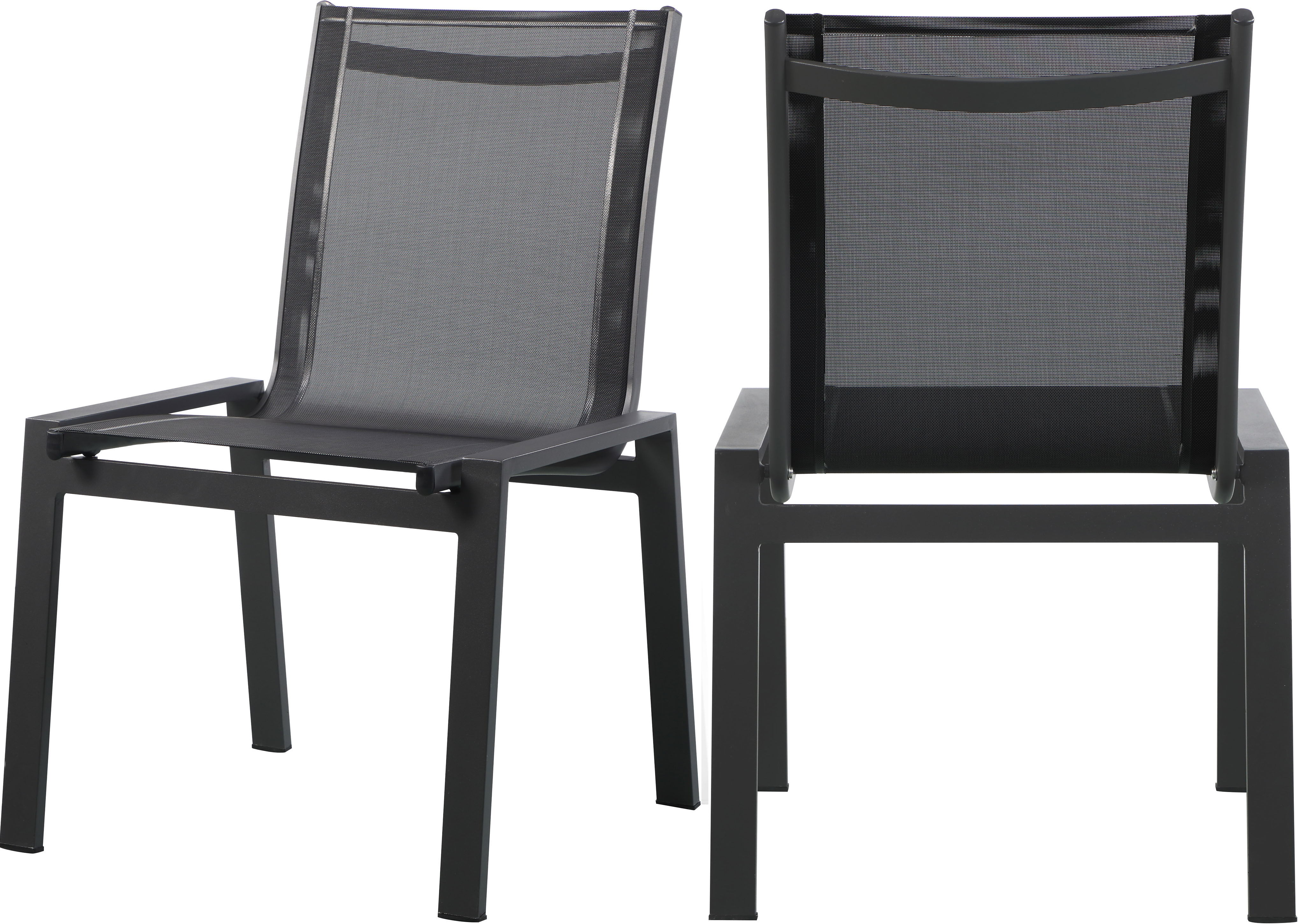 Nizuc - Outdoor Patio Dining Chair (Set of 2) - Black - Premium Chair Sets from Meridian Furniture - Just $750! Shop now at brett interiors