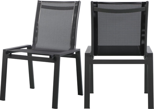 Nizuc - Outdoor Patio Dining Chair (Set of 2) - Black - Premium Chair Sets from Meridian Furniture - Just $750! Shop now at brett interiors