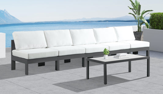 Nizuc - Outdoor Patio Modular Sofa Armless 5 Seats - White - Fabric - Premium Sofas from Meridian Furniture - Just $4312.50! Shop now at brett interiors