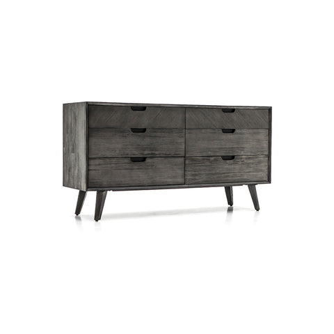 Mohave - Mid-Century Acacia 6 Drawer Dresser - Tundra Gray - Premium Dressers from Armen Living - Just $1587.50! Shop now at brett interiors