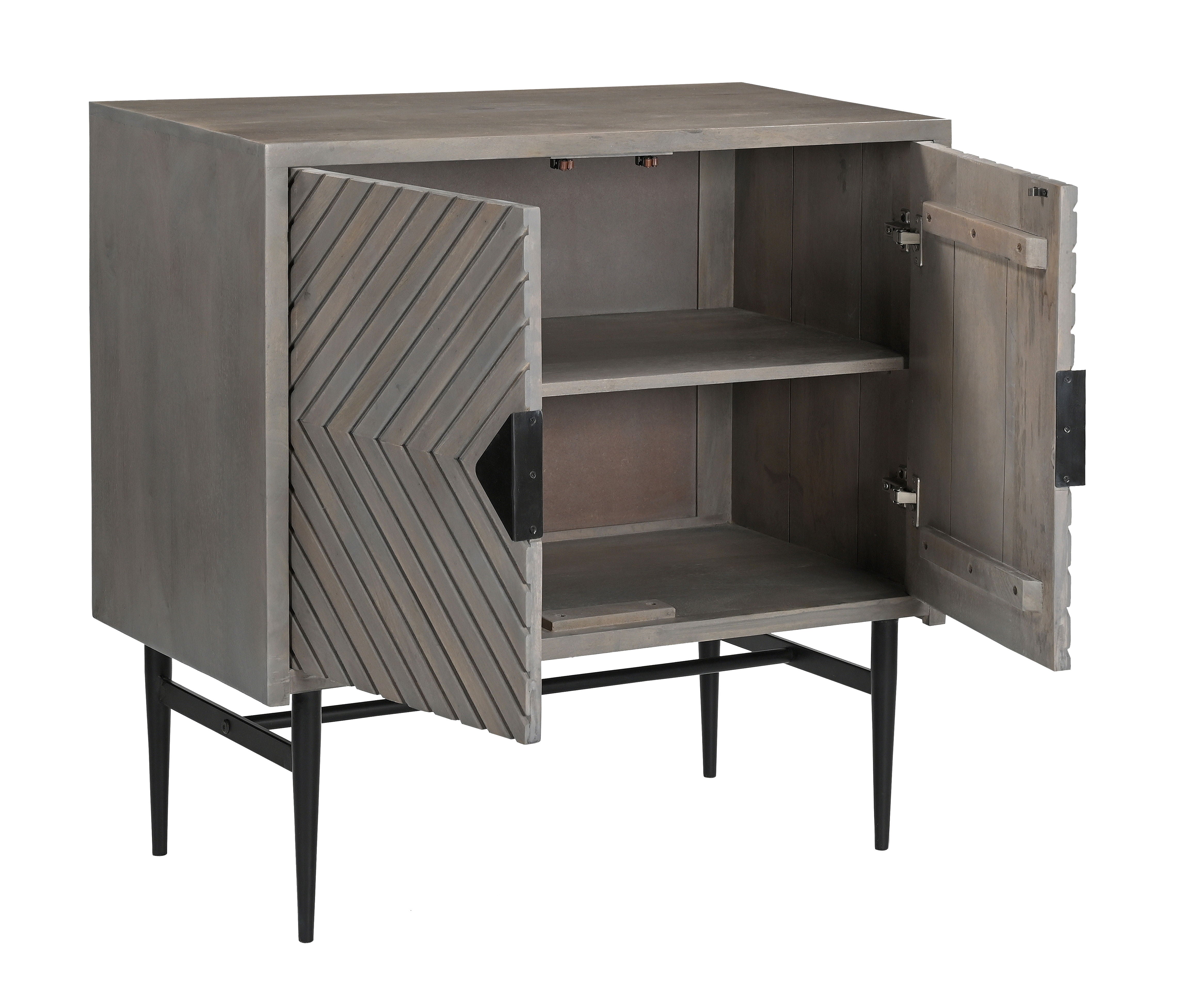 Umbriel - Two Door Cabinet - Gray / Black - Premium Accent Cabinets from Coast2Coast Home - Just $2475! Shop now at brett interiors