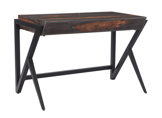 Banner - Two Drawer Writing Desk - Sierra Brown / Black Powder Coat Finish - Premium Writing Desks from Coast2Coast Home - Just $2145! Shop now at brett interiors