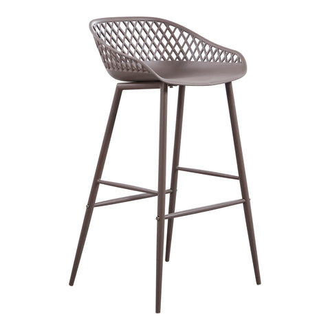 Piazza - Outdoor Barstool Barstool (Set of 2) - Gray - Premium Chair Sets from Moe's Home Collection - Just $497.50! Shop now at brett interiors