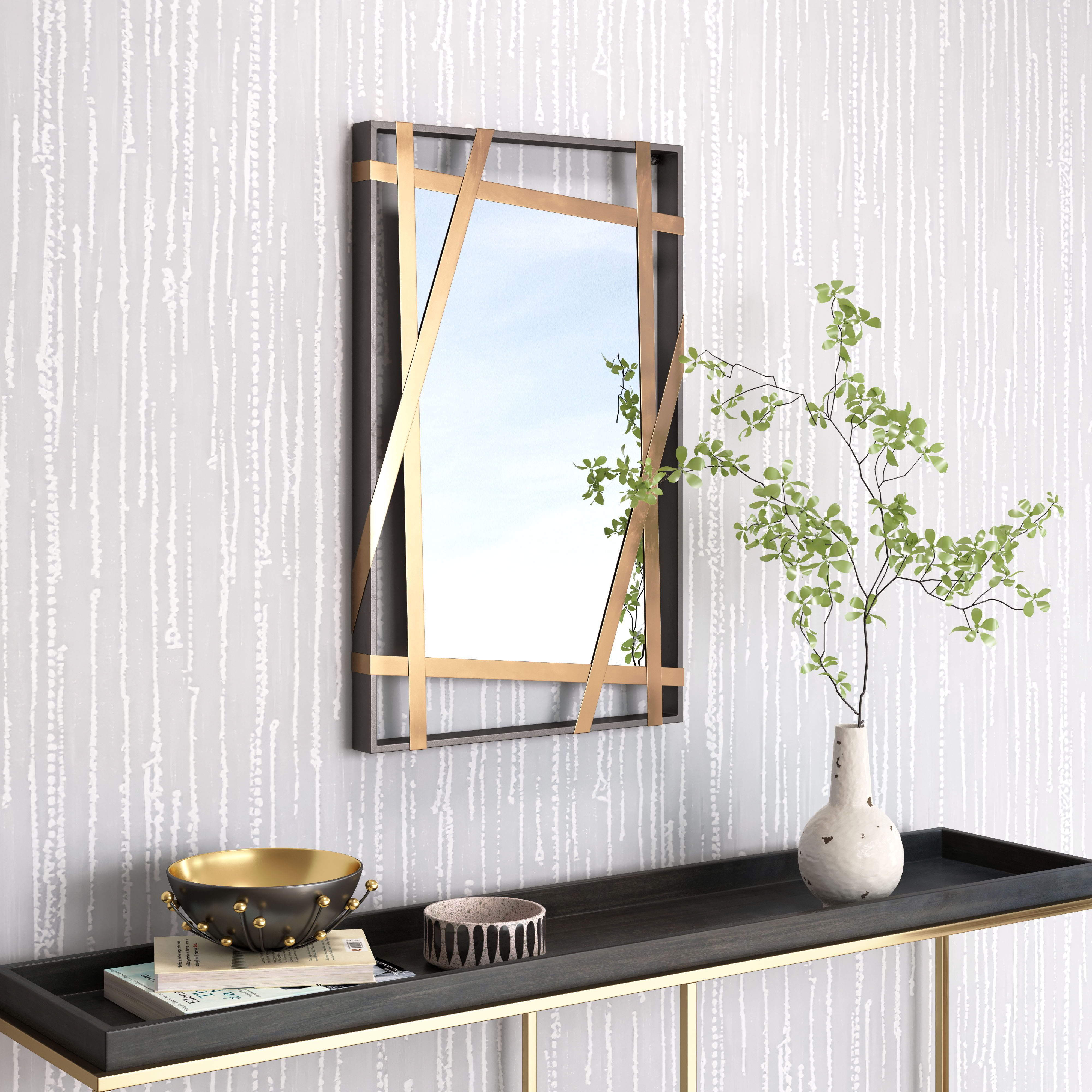 Tolix - Mirror - Antique Gold / Black - Premium Antique Mirrors from Zuo Modern - Just $375! Shop now at brett interiors