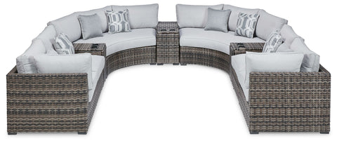 Harbor Court - Gray - 9-Piece Outdoor Sectional - Premium Stationary Sectionals from Signature Design by Ashley® - Just $3900.20! Shop now at brett interiors