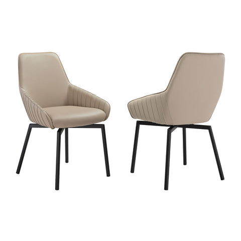 Shilo - Swivel Upholstered Dining Chair (Set of 2) - Premium Chair Sets from Armen Living - Just $575! Shop now at brett interiors