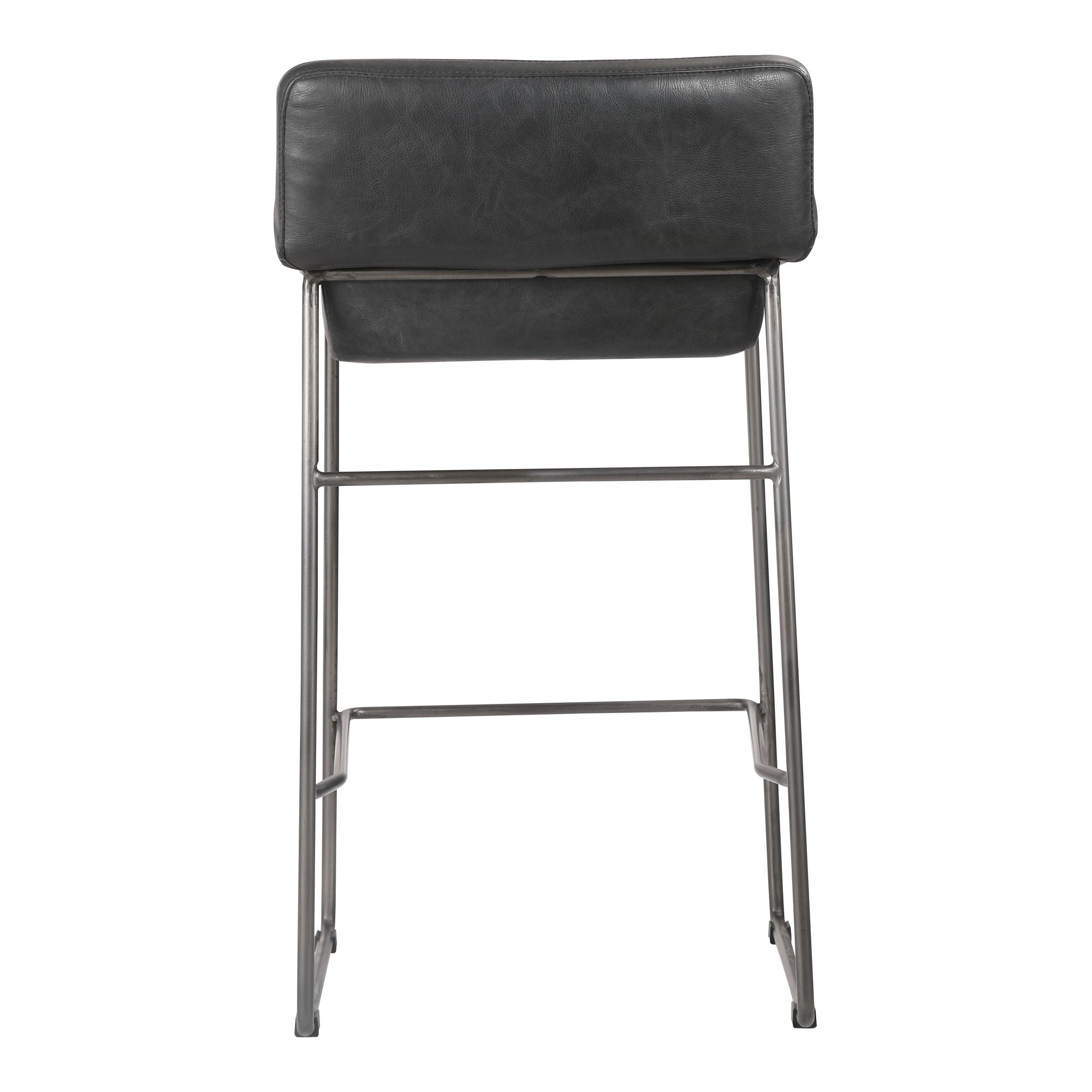 Starlet - Counter Stool Stool Leather (Set of 2) - Onyx Black - Premium Stool Sets from Moe's Home Collection - Just $3372.50! Shop now at brett interiors