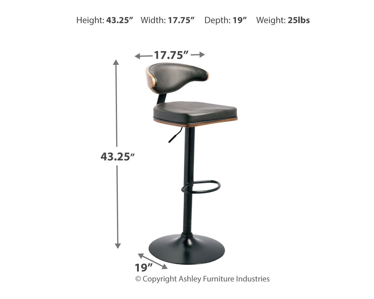 Bellatier - Brown / Black - Tall Uph Swivel Barstool - Premium Adjustable Height from Signature Design by Ashley® - Just $222.35! Shop now at brett interiors