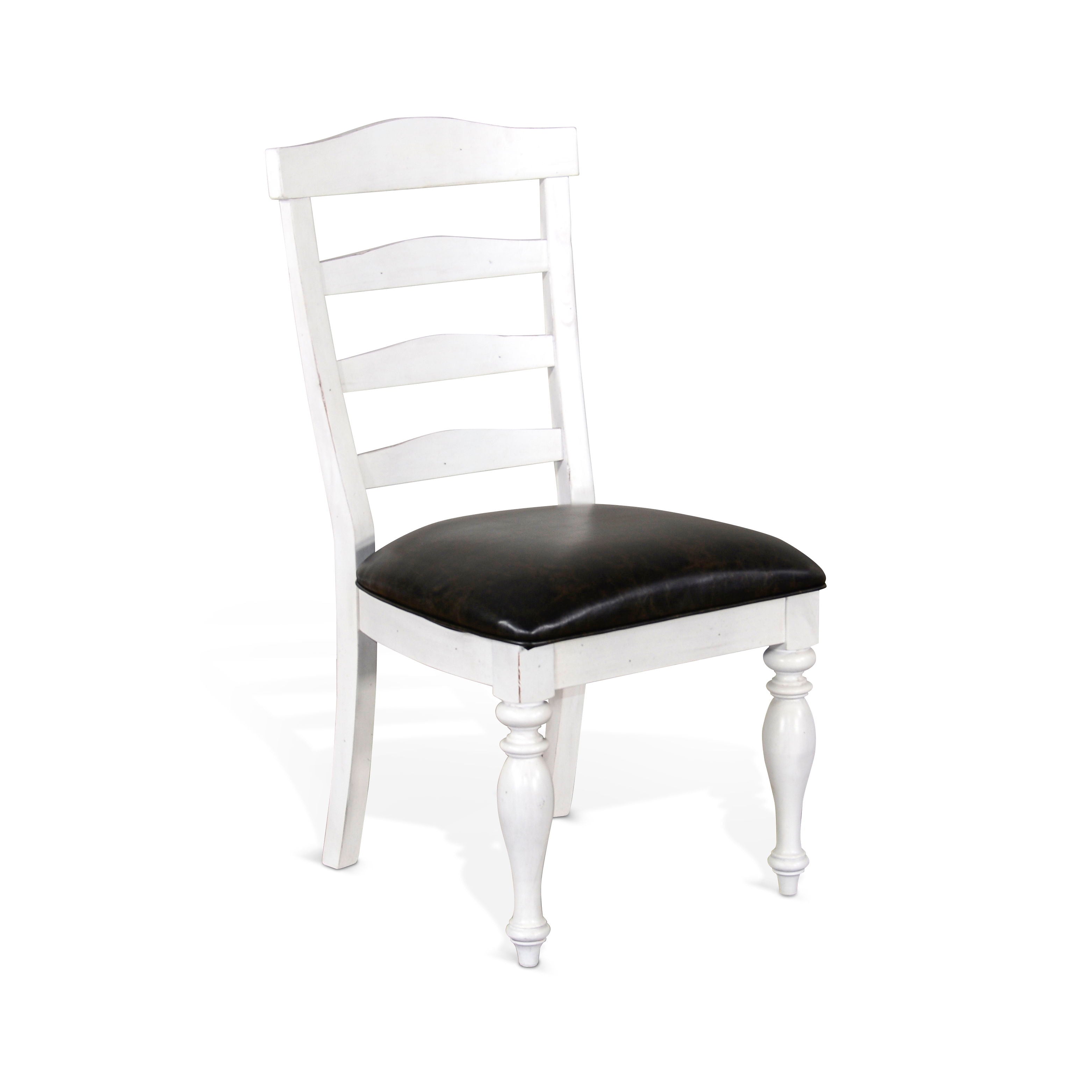 Carriage House - Ladderback Chair With Cushion Seat - White / Black - Premium Side Chairs from Sunny Designs - Just $205! Shop now at brett interiors