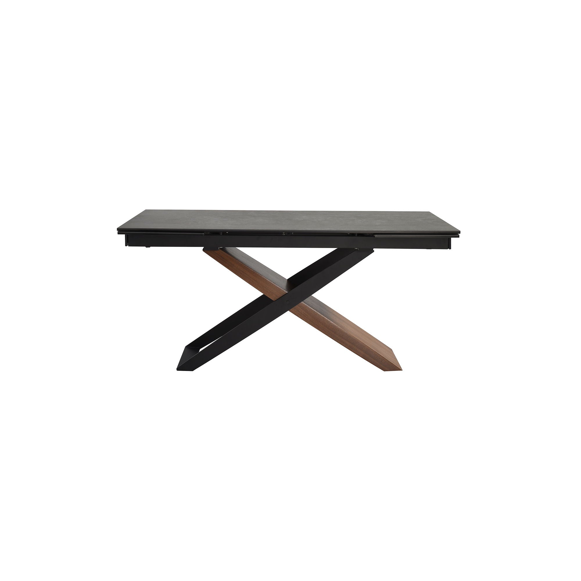 Milena - Extendable Dining Table Stone And Wood - Gray / Black - Premium Dining Tables with Extensions from Armen Living - Just $2640! Shop now at brett interiors