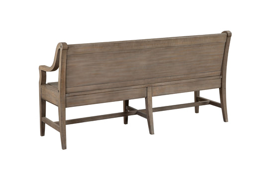 Paxton Place - Bench With Back - Dovetail Grey - Premium Dining Benches from Magnussen Furniture - Just $922.50! Shop now at brett interiors