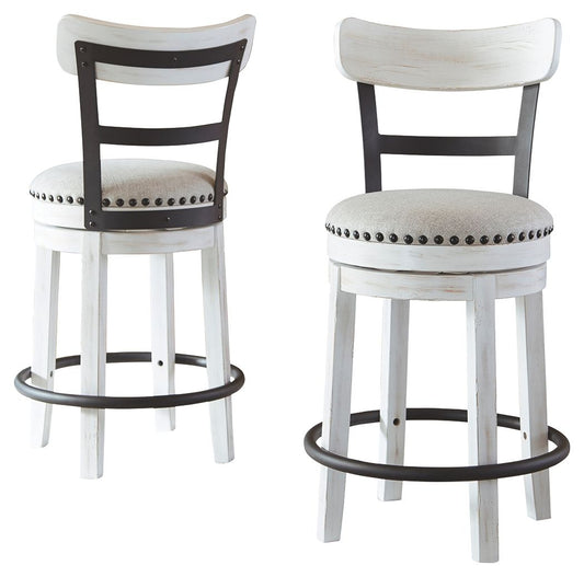 Valebeck - Full Back Swivel Stool - Premium Counter Height (24"-27") from Signature Design by Ashley® - Just $254.10! Shop now at brett interiors